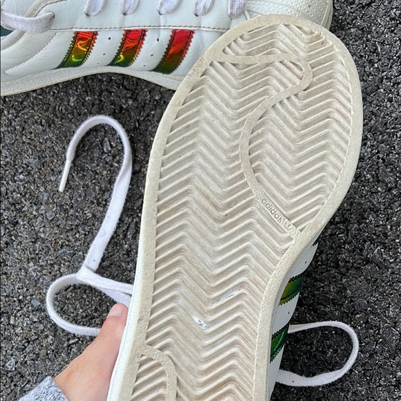 Holographic adidas superstars womens 6.5 - Picture 2 of 4
